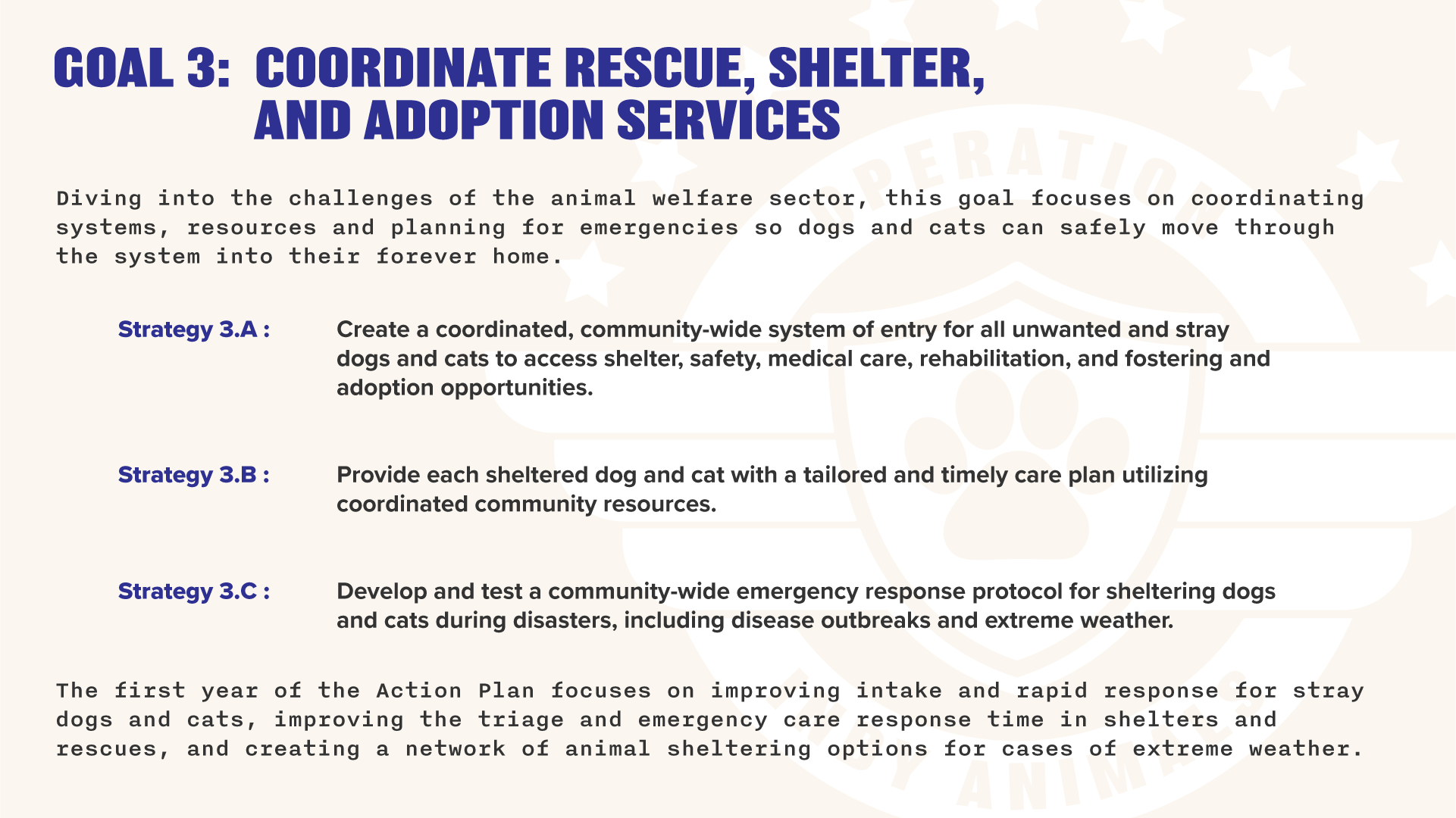 Operation Indy Animals, Executive Summary slide 12